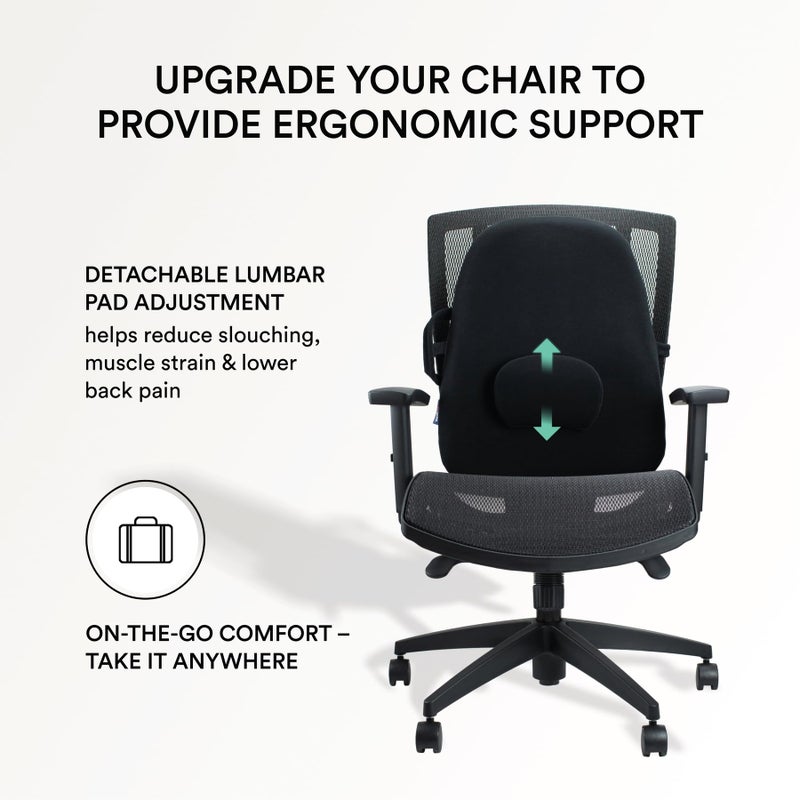 ObusForme Wideback Backrest Support - Wide Padded Seat Cushion and Lumbar Support Pillow, Portable Posture Support with Soft and Durable Foam - Image 4